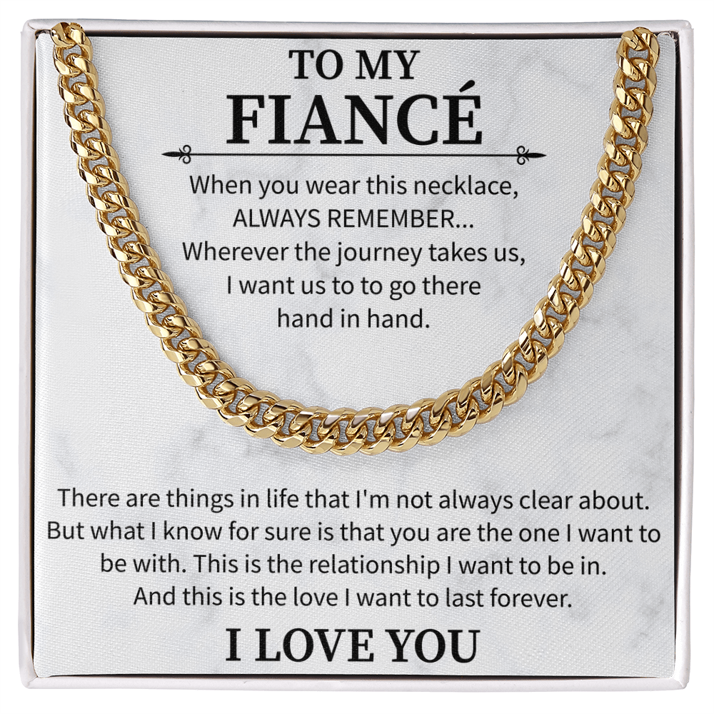 To my fiancé necklace - Necklace For Boyfriend Cuban Link Chain – My Life, My Love, My Bestfriend - Beauty Belliss